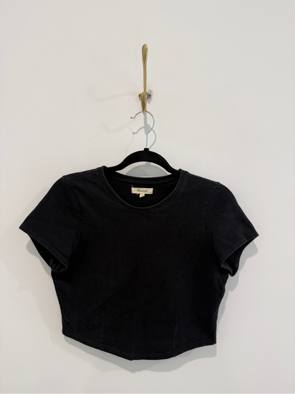 Madewell Black Cropped Crew Tee